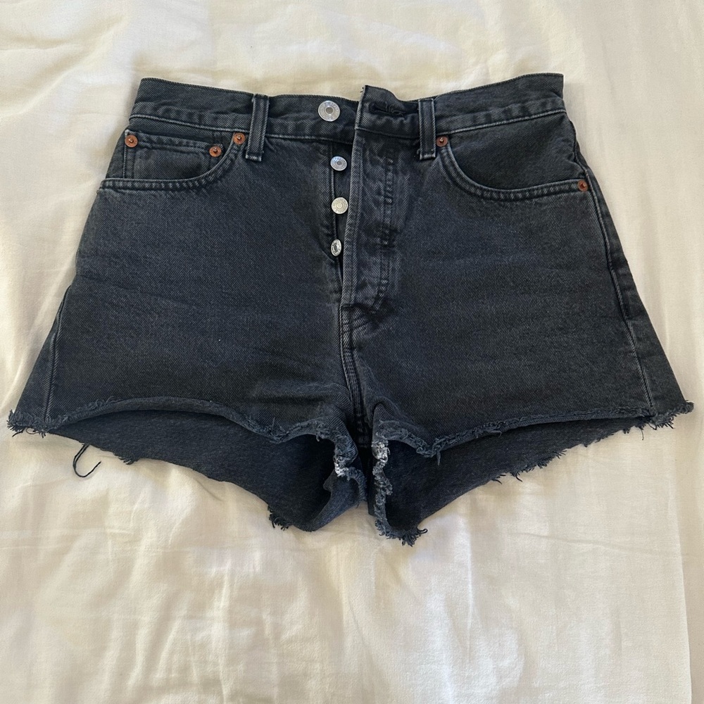 Redone black Jean shorts